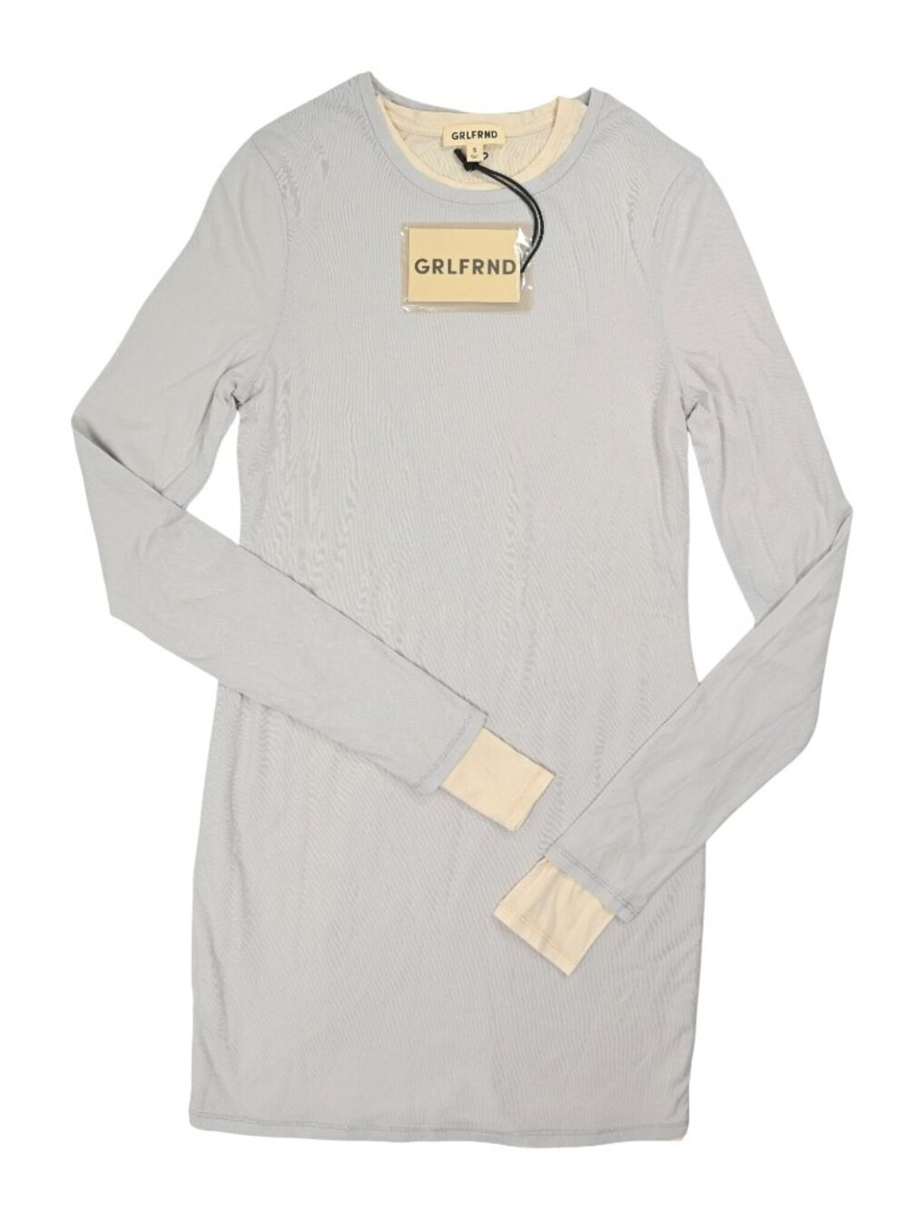 GRLFRND Layering Jersey Dress Set in Grey & Birch Beige
